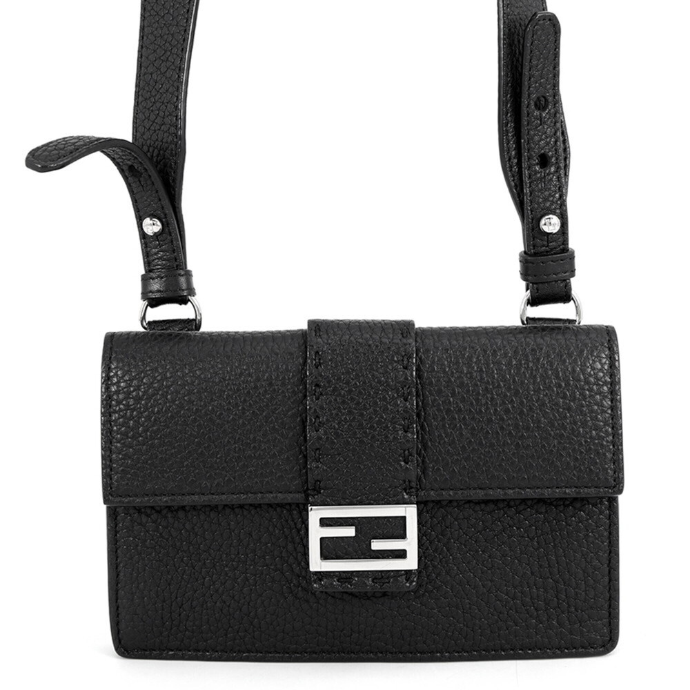 Fendi Shoulder Bag Selleria Baguette Clutch 7M0295 FENDI Handbag Pouch Black